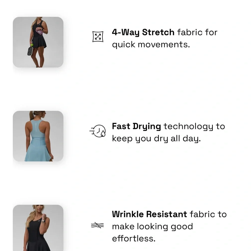 Selkirk Light Blue Athletic Tennis Dress with logo small pickleball - Picture 2 of 5